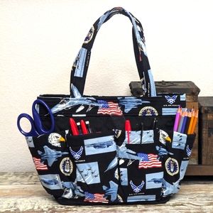 Hand Crafted United States Air Force Bingo/Tote Bag 100% Cotton